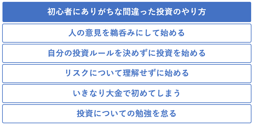 初心者にありがちな間違った投資のやり方